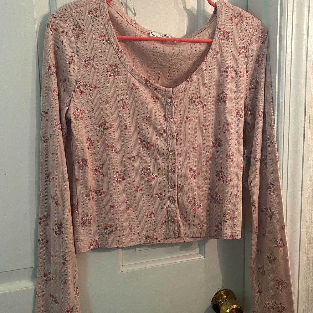 Hippie Rose Pink Floral Button-Up Blouse
